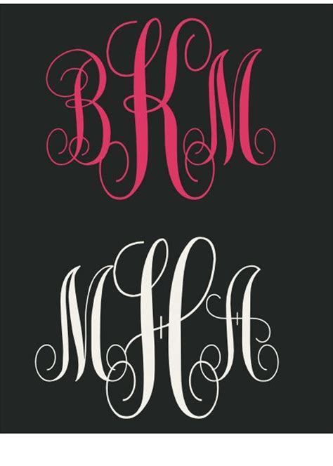 Monogram Car Decal Monogram Car Sticker Monogram Truck Etsy