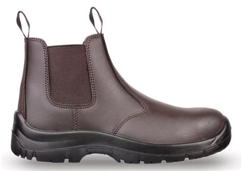 Dot Chelsea Brown Safety Boot Slip Slip On Style For Easy Wear