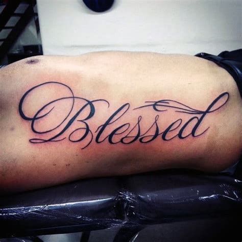 60 Blessed Tattoos For Men - Biblical Lettering Design Ideas