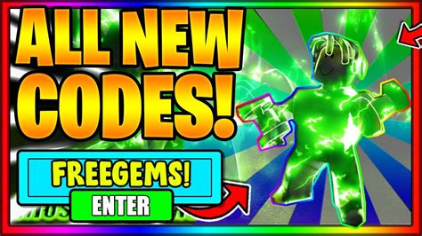 ALL NEW MUSCLE LEGENDS CODES FREE GEMS Roblox Muscle Legends