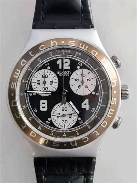 SWATCH IRONY CHRONOGRAPH PANDA Ziffernblatt AG 1994 Swiss Made Top