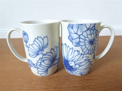 Two Perfect Fitz Floyd In Glaze Blue China Coffee Cups Blue Etsy