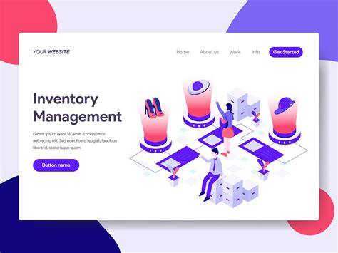 Landing Page Template Of Inventory Management Illustration Concept