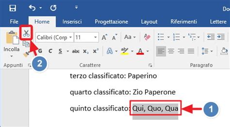 Word Tagliare Incollare Ed Elenchi
