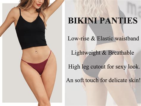 Bolivelan Women S String Bikini Panties High Cut Briefs Low Rise Smooth