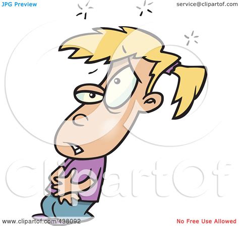 Royalty Free RF Clip Art Illustration Of A Cartoon Sick Girl Holding