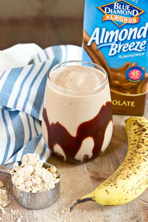 Chocolate Peanut Butter Protein Smoothie | Love & Zest