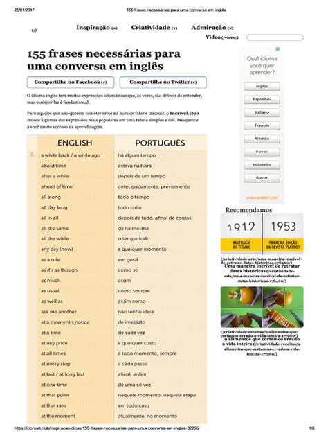 155 Frases Necessárias Para Uma Conversa Em Inglês Pdf