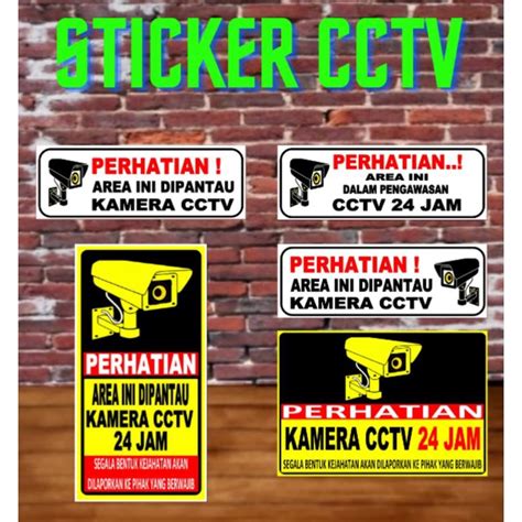 Jual Sticker CCTV Sticker Perhatian Sticker Vinyl Shopee Indonesia