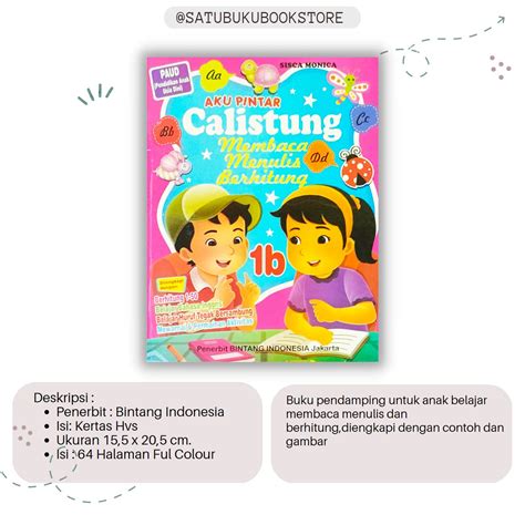 Buku Anak Aku Pintar Calistung B Belajar Membaca Menulis Berhitung