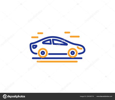 Car Transport Line Icon Transportation Vehicle Sign Driving Symbol