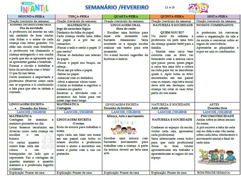 SEMANÁRIOS PARA FEVEREIRO em 2024 Planos de aula para ensino