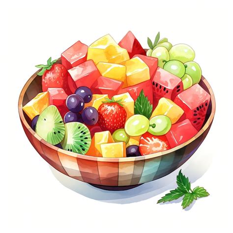 Beautiful Fruit salad watercolor clipart illustration | Premium AI ...