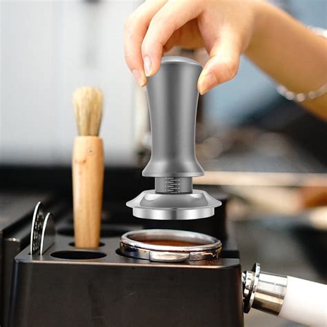 Uehgn Coffee Hand Tamper With Automatic Rebound Spring Loaded And Scale