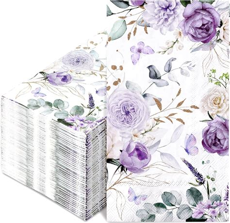 Amazon Generic Anydesign Pcs Floral Guest Napkins Watercolor