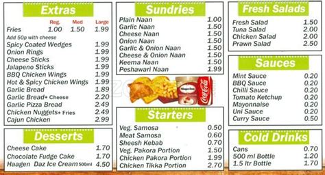 Menu At Uni Pizza And Kebabs Fast Food Birmingham