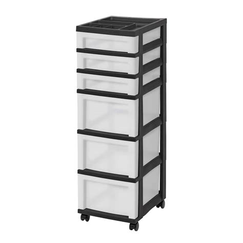 Iris Black 6 Drawer Storage Cart With Organizer Top Michaels