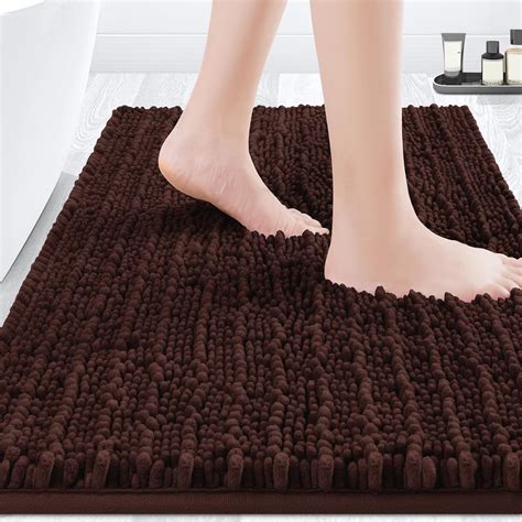 Amazon ACCUMTEK Upgrade Luxury Brown Bathroom Rug Mat 24 X17