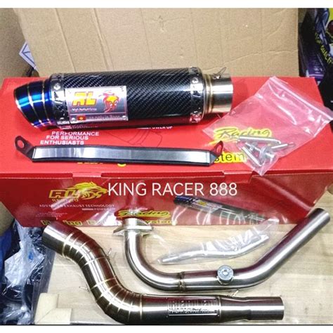 RED LEO EXHAUST OPEN SHORT Y15ZR BLACK CARBON RedLeo BY ESR MOTOR 100