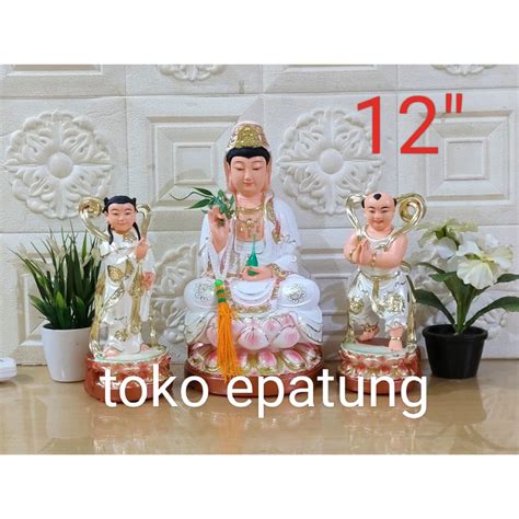 Jual Patung Dewi Kwan Im Kwan In Guan Yin Fiber 12 Inch Set