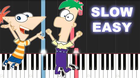 Phineas And Ferb Theme Song Slow Easy Piano Tutorial Youtube