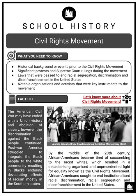 Civil Rights Movement Worksheets Ks3 And Ks4 Lesson Resources