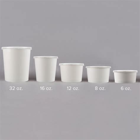 Choice Oz White Double Poly Coated Paper Food Cup With Vented