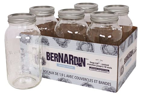 Bernardin Wide Mouth Glass Mason Jars With Snap Lids 19 L 6 Count Canadian Tire