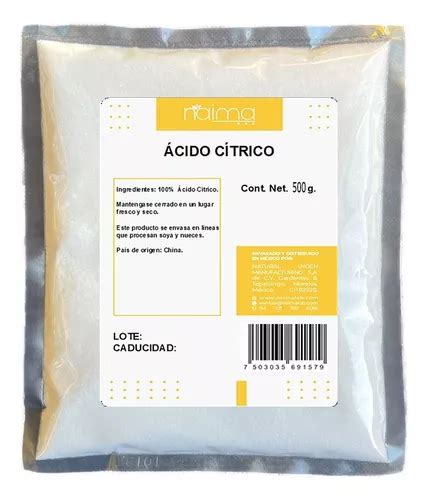 Acido Citrico 500 Gr Grado Alimenticio Meses Sin Interés