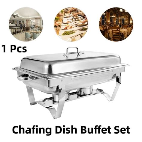 Chafing Dish 9l8 Quart Stainless Steel Chafer Full Size Rectangular