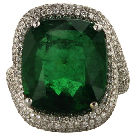 Grs Certified Statement Ct Zambian Emerald Cut Emerald And Diamond