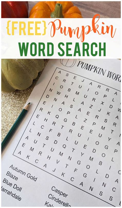 FREE Pumpkin Word Search Printable Sunshine And Munchkins