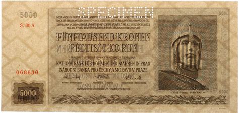 5000 Korun 1944 série 06 A 068630 SPECIMEN UNC Aukro