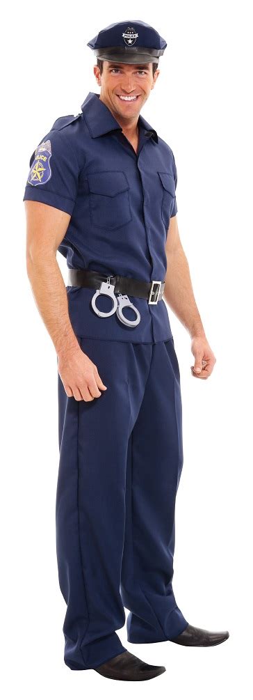 Polizist Kostüm Herren Cop Uniform blau Polizeikostüm Herrenkostüm JGA