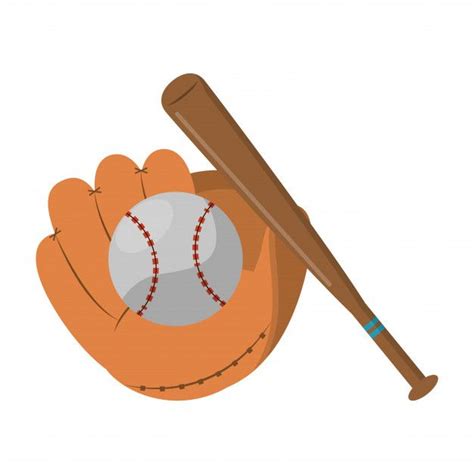 A Baseball Glove With A Bat And Ball