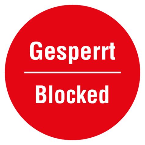 Aufkleber Gesperrt Blocked Rot Mm Aufkleber Shop