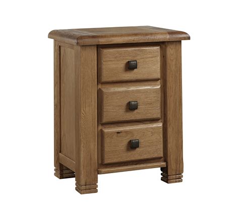 Vermont Solid Wood 3 Drawer Bedside Drawer Crowther Distribution