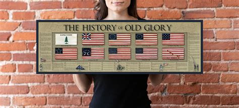 History Of Old Glory United States Usa Flag Old Glory Poster Print