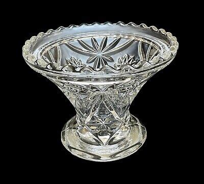 Vintage Anchor Hocking Prescut Star Of David 4 5 Punch Bowl Stand