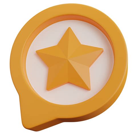 3d rendering yellow chat bubble with star isolated 12162880 PNG