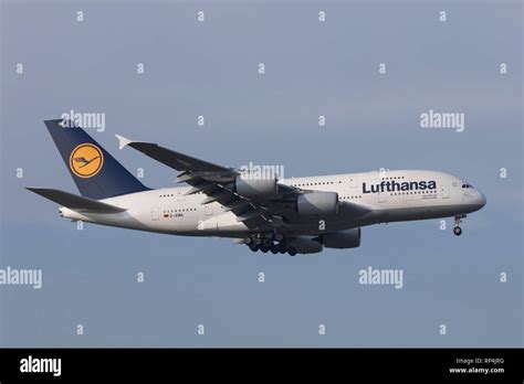 D Aima Airbus A380 Of Lufthansa Landing At Frankfurt Airport 07022018