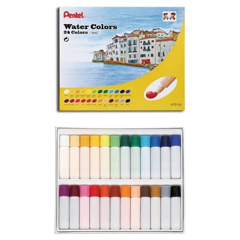 Aquarela 6ml Pentel Arts Water Colours Conjunto 24 Cores