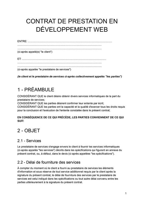 Un Mod Le De Contrat Gratuit Pour D Veloppeur Freelance Blog Code