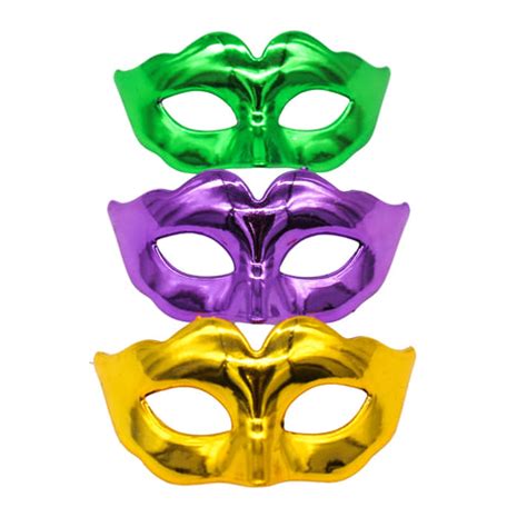 2.75" Mardi Gras Masks - Assorted Purple, Green and Gold (Dozen ...