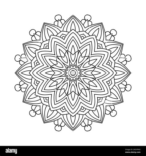 Adorno De Mandala Blanco Y Negro Para Páginas De Colorear Mandala