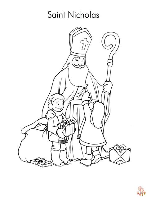 Ausmalbild Sankt Nikolaus Kostenlose Zeichnung Zum Ausdrucken