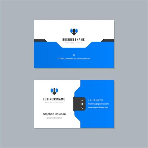 Visitenkarten Design Blaue Und Schwarze Farben Druckvorlage Premium