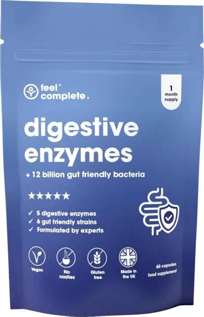 60 CAPS DIGESTIVE Enzyme Supplement 12 Billion Prob Boost Poor Digestion & IBS £13.99 - PicClick UK