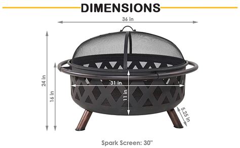 Amazon Sunnydaze Black Crossweave Large Outdoor Fire Pit