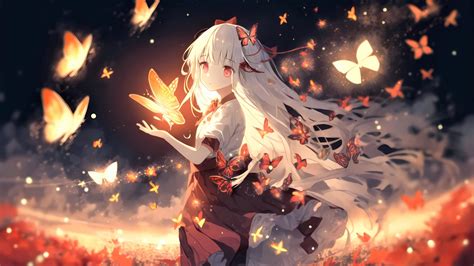 Anime Girl Wallpaper 4k Surreal Butterflies 5k